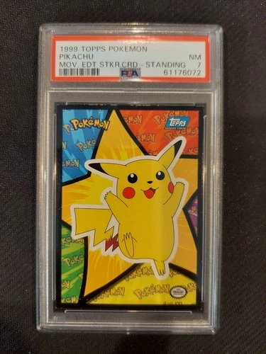 PSA 7 Pikachu (Standing) Sticker Card Topps Pokemon Movie Edition
