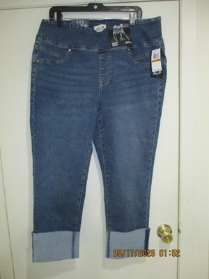 Seven7 Tummy Toner Skinny Jeans Lunard Blue Shaping High Rise Womens 16W