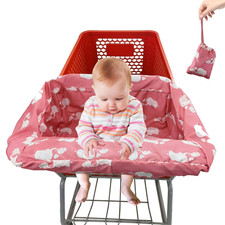 Baby Shopping Cart  High Chair Cover Washable Portable Pink Elephant