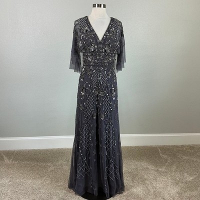 chinese dress ladies Beaded Fitted Long Cape Sleeve Gown by Ladivine CD865 main image 1