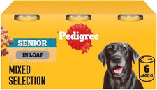 48 x 400g Pedigree Senior Wet Dog Food Tins Mixed Meat Selection in Loaf Dog Can 4.17 per kilo