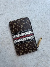 Burberry TB Monogram Zip Card Holder / Coin Pouch with Chain