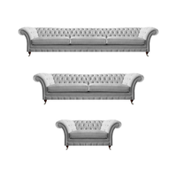 WeißE Chesterfield Couchen Designer Dreisitzer Luxus 2-Sitzer Sessel