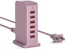 Charging Station for Multiple Devices,VPSUN 50W USB Charger Tower,Multi 6 Port U