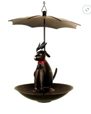 Neu blau Handarbeit handgefertigt schwarz Labrador Vogel Bistro hängendes Futterhaus Metall
