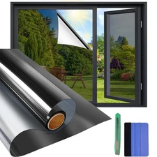 One Way Mirror Tint Window Film Privacy Protect UV Reflective Sun Block For Home