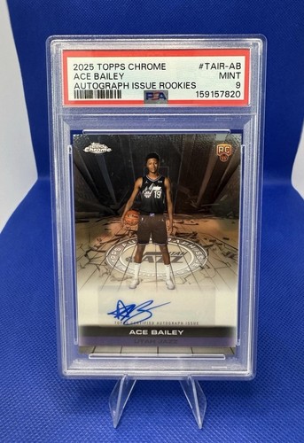 Topps Chrome 2025-26 Ace Bailey Rookie Auto #TCAR-AB Utah Jazz PSA 9 RC