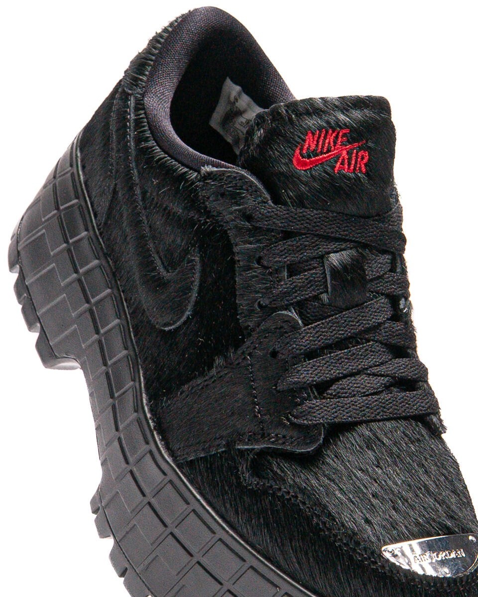 Nike Air Jordan One Brooklyn Platform Faux Fur Black Sneakers Red