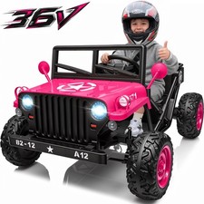 36V 2 Seater Kids Ride-On Jeep Car w/ Bluetooth LED Dual-drive Up to 9 mph