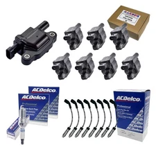 8 7805-1218 Coils + 8 41-962 Spark Plugs + 8 OEM Plug Wires w/Heat Shields