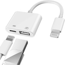 Lightnin Male to USB Female Adapter OTG and Charger Cable for iPhone