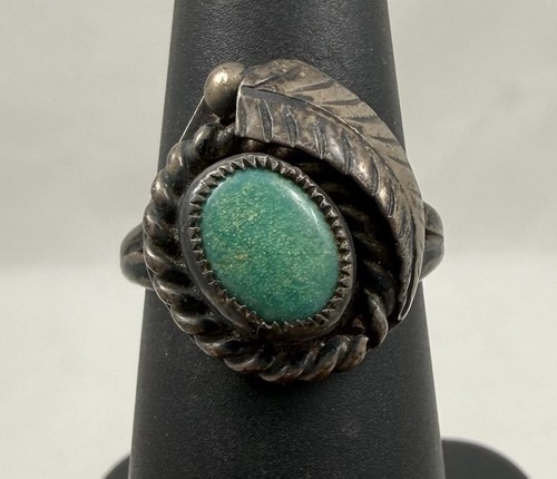 Vintage Native American Sterling Silver Turquoise Ring Size 5.5 4.8 Grams