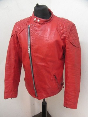 VINTAGE TT LEATHERS RED RICARD DE LUXE MOTORRADJACKE GR. M, UK MADE 70'S