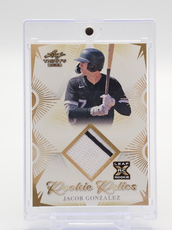 JACOB GONZALEZ 2023 LEAF TRINITY ROOKIE RELICS JERSEY PATCH RC #RR-24 Q7420