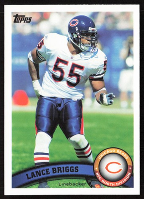#ad 2011 Topps Lance Briggs #5 Chicago Bears $2.99