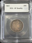 1903 Barber Quarter Dollar ICG VF Quality IDC Verified