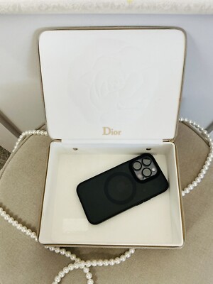 New Christian DIOR Gold Hard case Clutch/Crossbody Bag