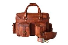 Mens Office Briefcase Leather Messenger Bag Laptop Satchel Shoulder Bags 15 In