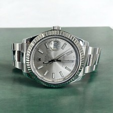 Rolex Datejust II 116334 White Gold Fluted Bezel 41mm Full Set