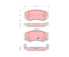 Brake pad set, disc brake Cotec TRW GDB3386 for Kia