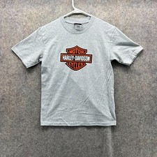 Harley Davidson Shirt Men Medium Heather Gray Spell Out 2016 Motorcycle Biker