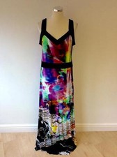BNWT ARIANA MULTI COLOURED PRINT MAXI DRESS SIZE 42 UK 14 COST £155