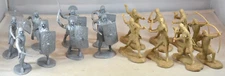 Toy Soldiers of San Diego Romans Barbarians Infantry Add-0n Set #22 Silver & Tan