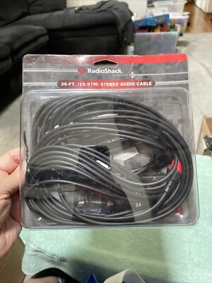 RadioShack Black 36-Ft (10.97M) Stereo Audio Cable with RCA (Phono) Plugs New