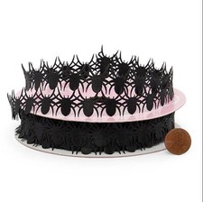 10 yards Laser Cut Black Spider Ribbon Halloween decor Black spiders 7/8"