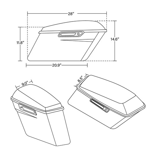 Matte Black Saddlebags W/ Conversion Bracket Fit For Harley Softail 1984-2017 16 - Picture 3 of 8