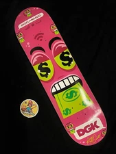RARE Keelan Dadd DGK Skateboard Deck Money Fan Dirty Ghetto Kids Pink Pro Model