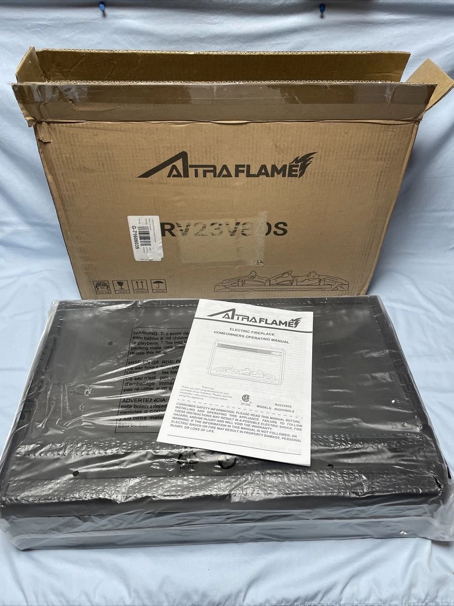 AltraFlame Glass Front Electric Fireplace Insert Model F18V66L Black | eBay