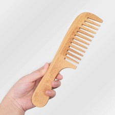 Customize Logo-Bamboo Comb Wide tooth Men Beard Care Comb women hair brush