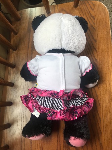 Build A Bear Harajuku Hugs Panda Plush 18" W/Pink Sequins Dress/Bow/🩷 Panties - Picture 3 of 6