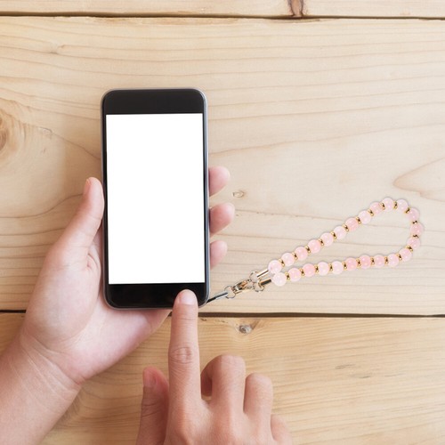 Różowa kryształowa lampa na telefon komórkowy Charm Strap Koraliki Smycz do telefonu komórkowego - Zdjęcie 5 z 12