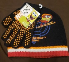 SpongeBob SquarePants Beanie Hat And Gloves 2 Piece Set New With Tag