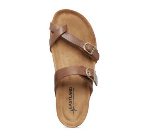 Eastland Tiogo Leather Womens Cushion Footbed Sandals Style 3772-79 Sz 6M Brown - Imagen 2 de 9
