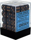 CHX25826 Chessex Manufacturing Opaque: 12mm D6 Dusty Blue/Copper 36 Dungeons RPG