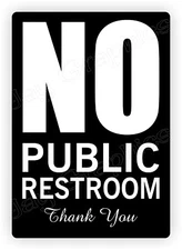 NO PUBLIC RESTROOM Vinyl Decal | Business Home Office Cafe Sign Label Sticker Bk