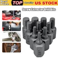 10Pcs Screw Extractor Kit Damaged Bolt Stud Remover Drill Bits Set Easy Out Tool