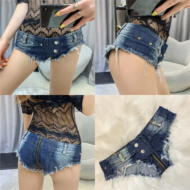 Cheap Women Low Waist Mini Denim Hot Pants Night Club Bar Party Dance  Performance Booty Shorts | Joom