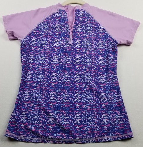 Eddie Bauer Rash Guard Girl’s Large L Multicolor Short Sleeve Rash guar Stretch - Picture 3 of 14