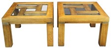 2 tavolini vintage Drexel Heritage Woodbriar quadrati rovere accento laterale MCM 987-027