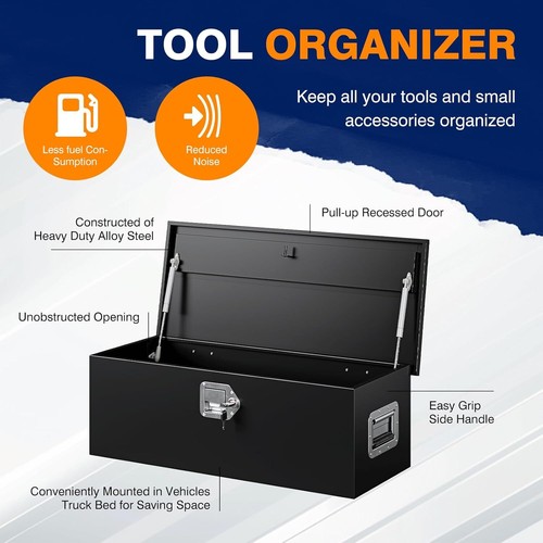 30/39-Inch Steel Tool Box Heavy Duty with Lock Storage for Truck Bed & Trailer - Picture 11 of 24