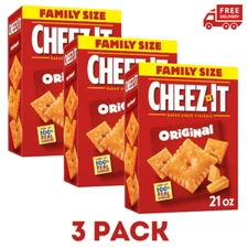 Cheez-It Cheese Crackers Baked Snack Crackers Size Extra Toasty 21oz Box 3 Box