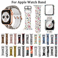 For Apple Watch Ultra 2 Series 9 8 7 6 5 SE Watch Band Printed Strap Silicone
