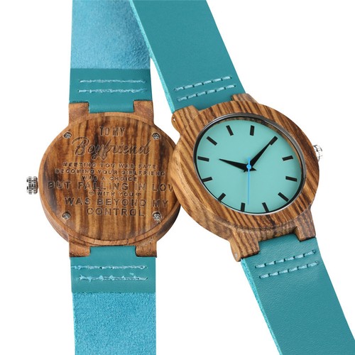 Orologio Personalizzato In Legno Inciso Uomo Donna Amanti Famiglia Regalo San Valentino - Foto 8 di 18