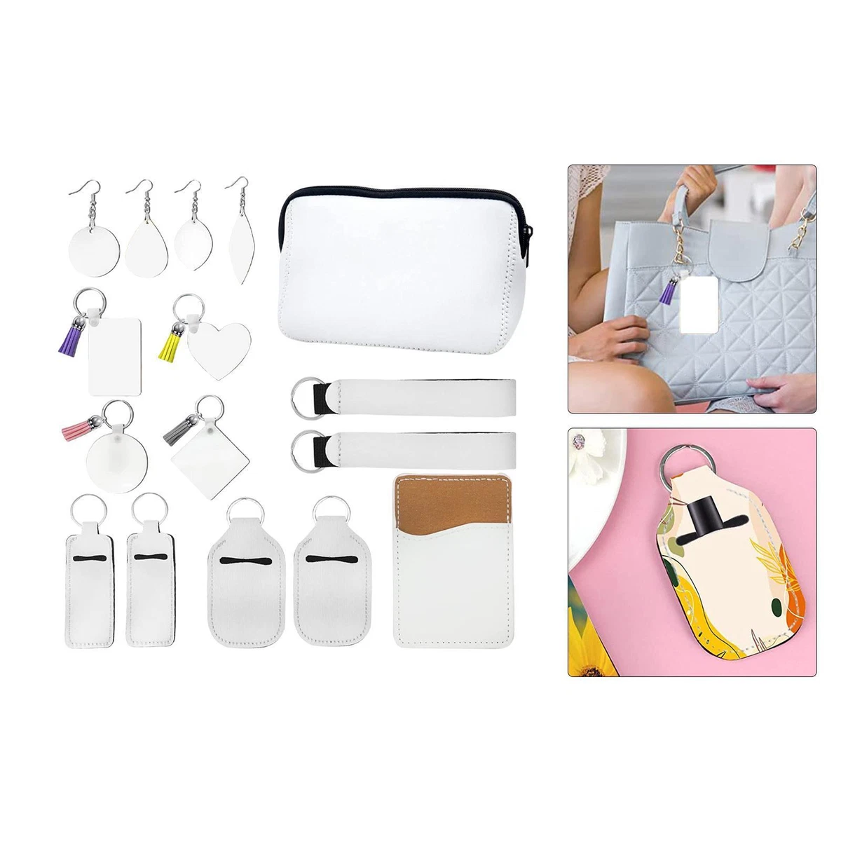 32 Pieces Sublimation Blanks Kit for Practicing Accessories