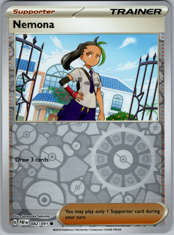 Pokemon - Nemona - 082/091  - Reverse Holo - Paldean Fates  - NM/M