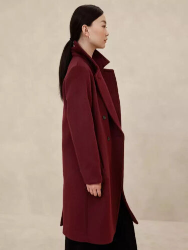 Neu mit Etikett ** Banana Republic Wollmischung zeitloser Mantel ** schwarz ** XS Petite ** 280 $ - Bild 3 von 4